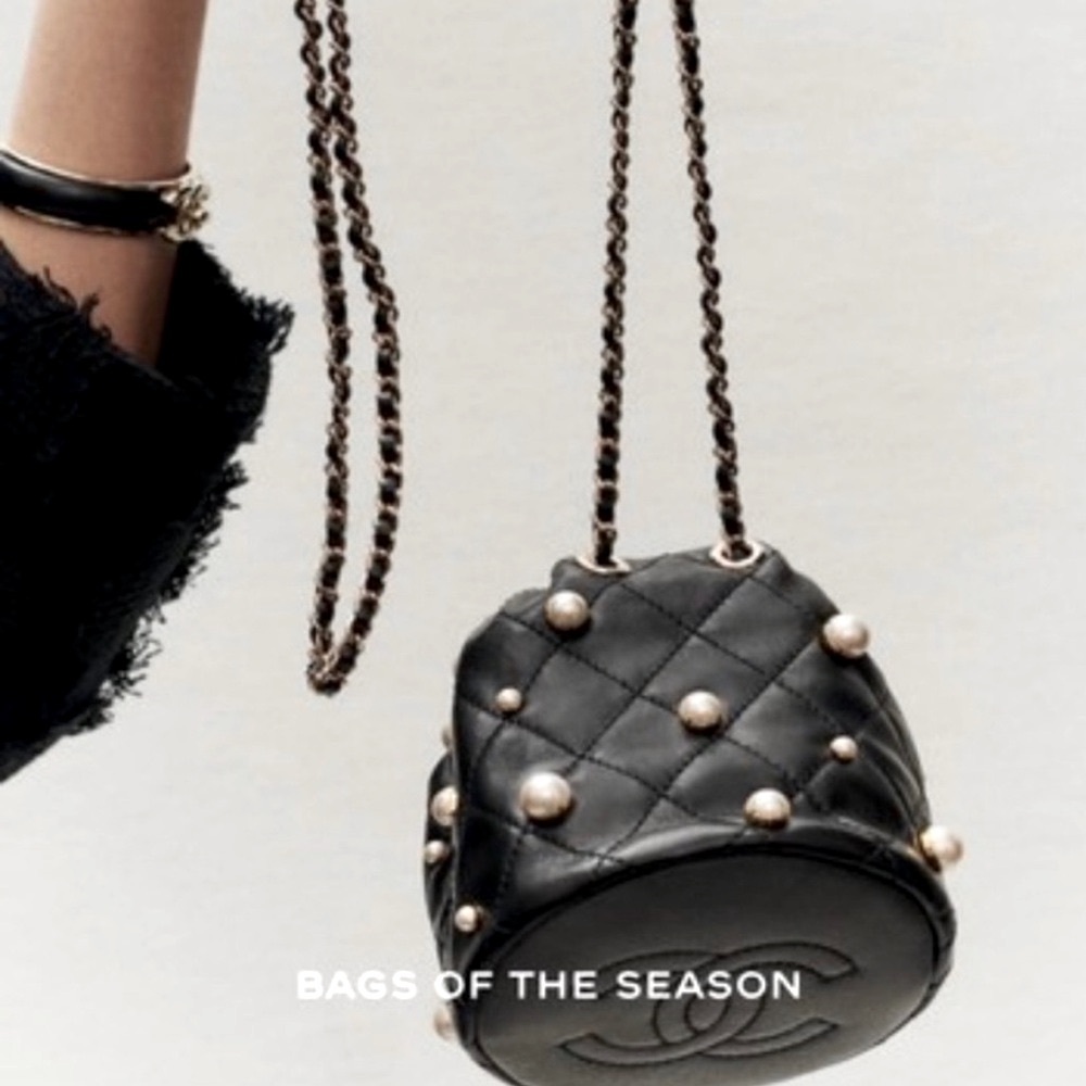 Brand new rare size CHANEL bucket bag with pearl embelishment - Picture 2 of 14